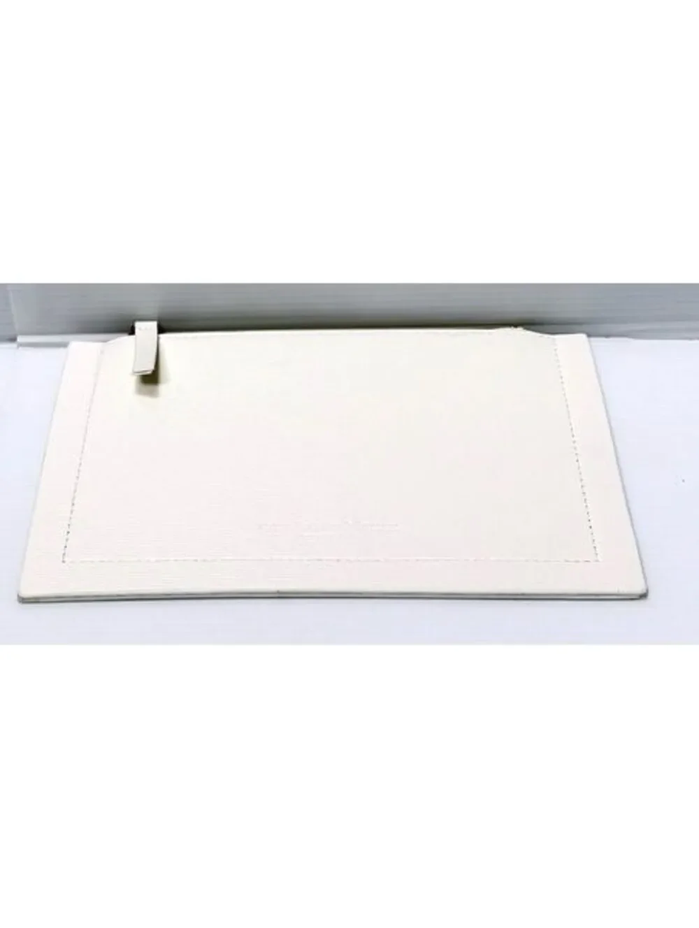 Narciso Rodriguez White Textured Leather Zip Pouch Clutch
